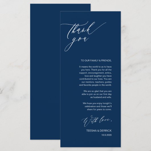 Romantische Navy Script Place Einstellung Vielen D Programm (Vorne/Hinten)