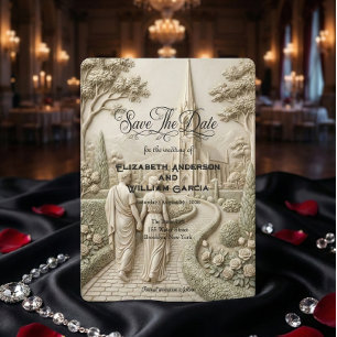 Romantische neoklassizistische Kathedrale Gartenge Save The Date