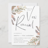 Romantische Neutral Boho Floral Vow Erneuerung Einladung (Vorderseite)