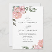 Romantische neutrale Blütenfarbe | Hochzeit Einladung (Vorderseite)