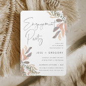 Romantische Neutrale Boho Floral Engagement Party Einladung