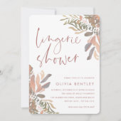 Romantische Neutrale Boho Floral Lingerie Dusche Einladung (Vorderseite)