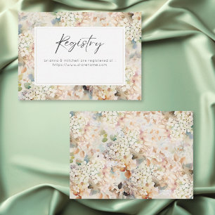 Romantische neutrale Vintage-Hortensien-Hochzeitsd Begleitkarte