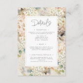Romantische neutrale Vintage Hydrangea-Hochzeitsde Begleitkarte (Vorderseite)
