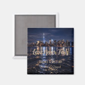 Romantische New Yorker Stadtlichter Save-the-Date Magnet (Vorderseite/Rückseite)