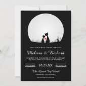 Romantische Niedliche Cat Couple Wedding Einladung (Vorderseite)
