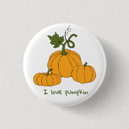 Romantische Niedliche Orangenkürbis Button