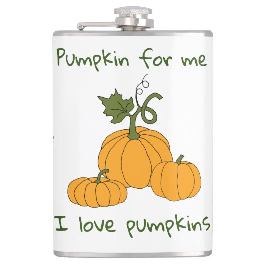 Romantische Niedliche Orangenkürbis Flachmann (Vorderseite)