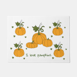 Romantische Niedliche Orangenkürbis Fußmatte