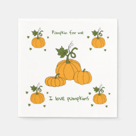 Romantische Niedliche Orangenkürbis Serviette