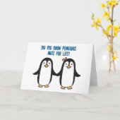 Romantische niedliche Pinguine Liebe Karte (Gelbe Blume)