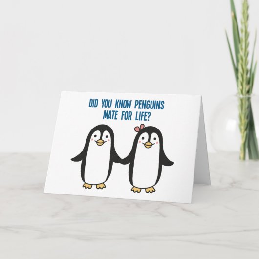 Romantische niedliche Pinguine Liebe Karte (Vorderseite)