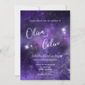 Romantische Night Sky Starlight Lila mit UAWG Einladung (Vorderseite)