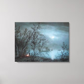 ROMANTISCHE NOKURNLANDSCHAFT IN BLAU LEINWANDDRUCK (Vorderseite)