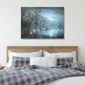 ROMANTISCHE NOKURNLANDSCHAFT IN BLAU LEINWANDDRUCK (Insitu (Schlafzimmer))