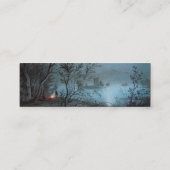 ROMANTISCHE NOKURNLANDSCHAFT IN BLAUEM Perlpapier Mini Visitenkarte (Rückseite)