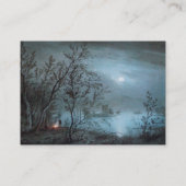 ROMANTISCHE NOKURNLANDSCHAFT IN BLAUEM Perlpapier Visitenkarte (Rückseite)