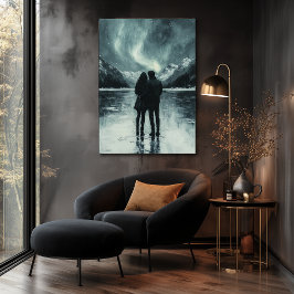 Romantische Nordlichter - Kohle Kunst Poster