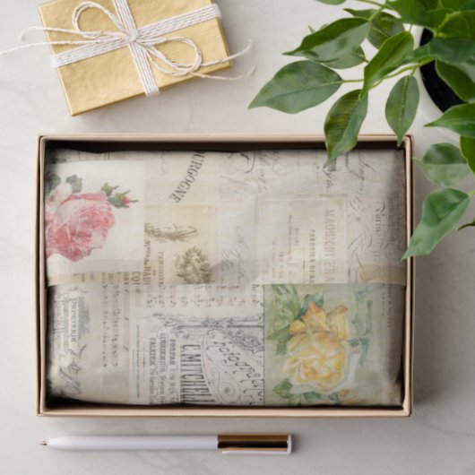 Romantische Not leidende Rose und Ephemeridegewebe Seidenpapier (Geschenk)