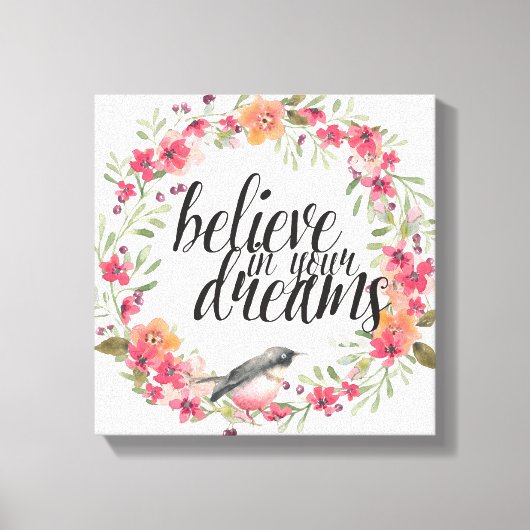 Romantische Oleander Bird Rosa Blumenträume Leinwanddruck (Vorderseite)