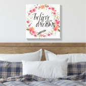 Romantische Oleander Bird Rosa Blumenträume Leinwanddruck (Insitu (Schlafzimmer))