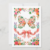 Romantische Ölgemälde-Blumen-Schmetterling Einladung (Vorderseite)
