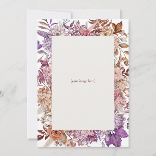 Romantische Orange Lavender Floral Save The Date (Rückseite)