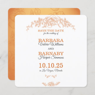 Romantische Orange & White Save the Date Card
