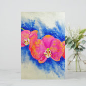 Romantische orangefarbene Aquarellmalerei Briefpapier (Stehend Vorderseite)