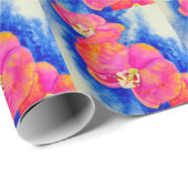 Romantische orangefarbene Aquarellmalerei Geschenkpapier (Rolleneckpunkt)