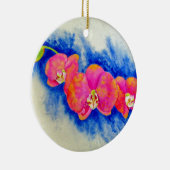 Romantische orangefarbene Aquarellmalerei Keramik Ornament (Rechts)