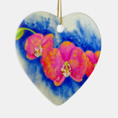 Romantische orangefarbene Aquarellmalerei Keramik Ornament (Rechts)