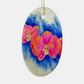 Romantische orangefarbene Aquarellmalerei Keramikornament (Rechts)