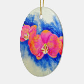 Romantische orangefarbene Aquarellmalerei Keramikornament (Links)