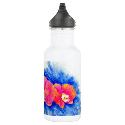 Romantische orangefarbene Aquarellmalerei Trinkflasche (Rechts)