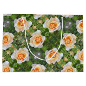 Romantische Orangefarbene Rose Blumenfotografie Große Geschenktüte (Rückseite)
