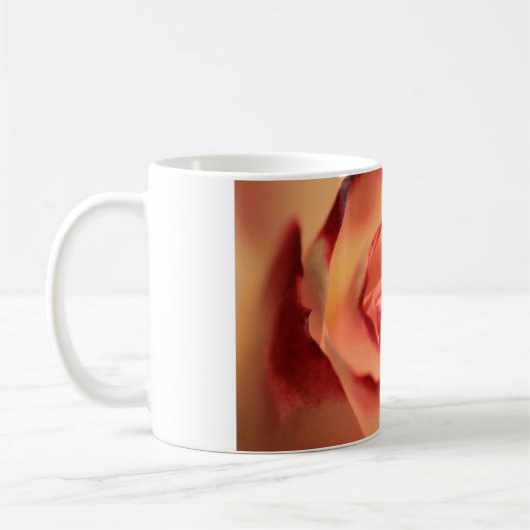 Romantische Orangefarbene Rose Kaffeetasse (Links)