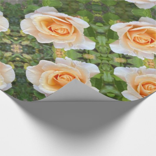 Romantische Orangefarbene Rose Rose Blume Geschenkpapier (Ecke)