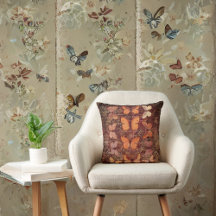 Romantische Orangefarbene Schmetterlinge und Gold