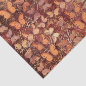 Romantische Orangefarbene Schmetterlinge und Gold Seidenpapier (Ausschnitt)