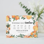 Romantische Orangen Citrus Hochzeitzeitzeitschrift Begleitkarte (Stehend Vorderseite)