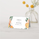 Romantische Orangen Hochzeiten Tischnummer Platzka Platzkarte (Rückseite)