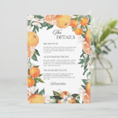 Romantische Orangen Hochzeitskarte Einladung (Stehend Vorderseite)