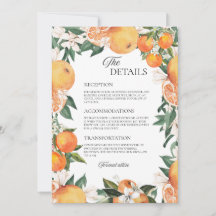 Romantische Orangen Hochzeitskarte