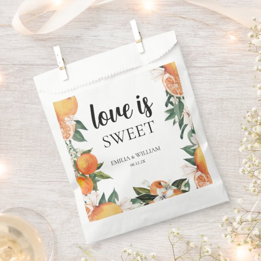 Romantische Orangen-Zitrushochzeit Geschenktütchen (Ausgeschnitten)
