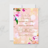 Romantische Orchid Bouquet Elegante Hochzeit Save The Date (Vorderseite)