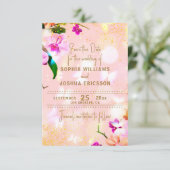Romantische Orchid Bouquet Elegante Hochzeit Save The Date (Stehend Vorderseite)