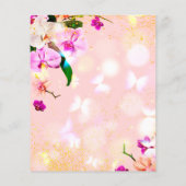 Romantische Orchid Bouquet Hochzeitsmenü (Rückseite)