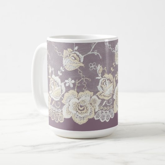 Romantische Orchid-Hochzeit Lila Flora Kaffeetasse (Vorderseite Links)