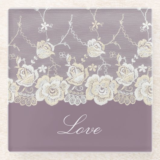 Romantische Orchidee Lila Liebe Glasuntersetzer (Vorderseite)